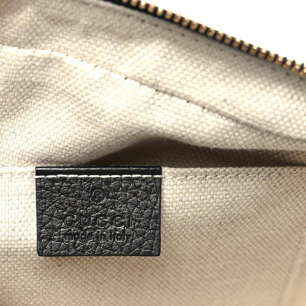 Pebbled Calfskin Small Soho Disco Bag Black