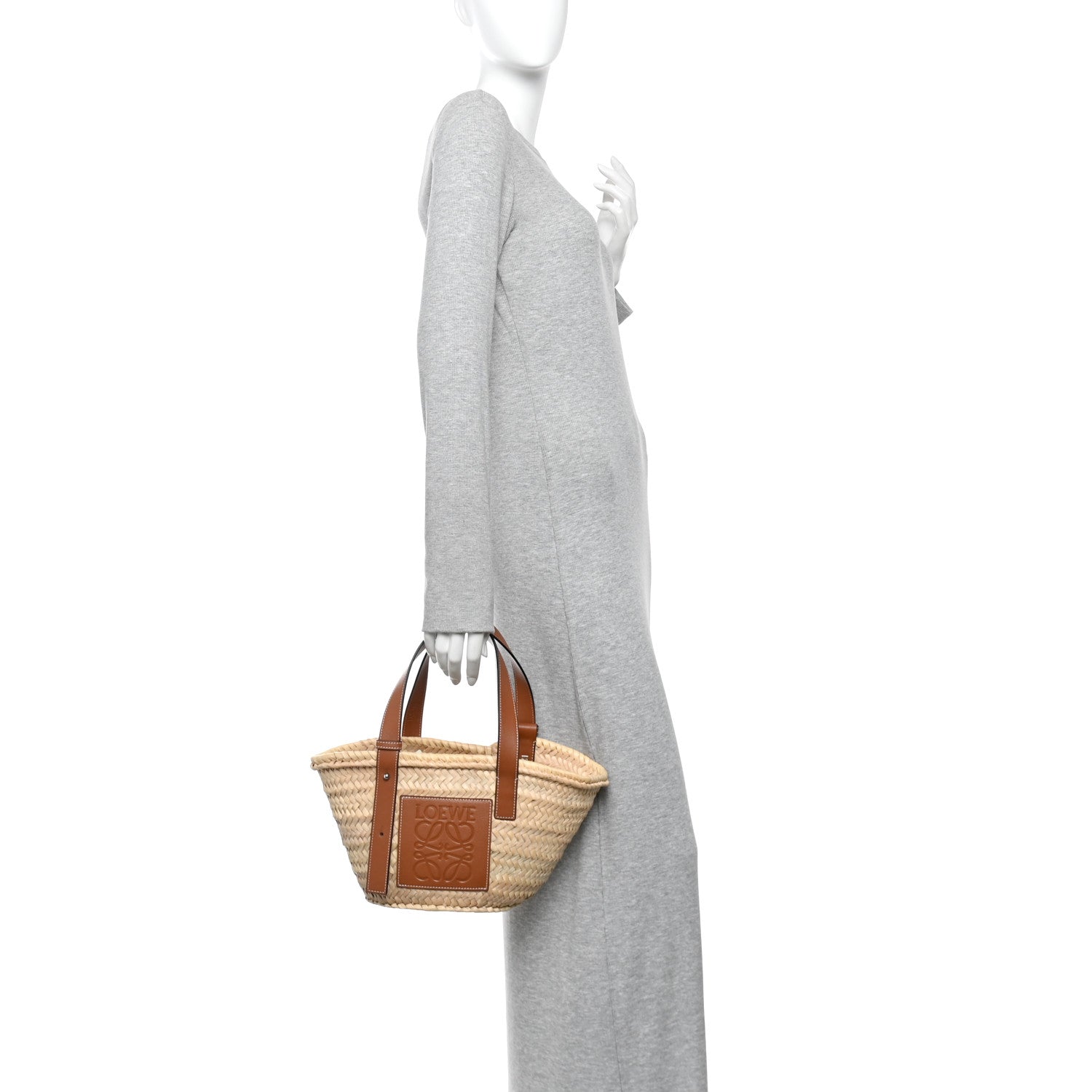 Raffia Small Basket Tote Bag Natural Tan