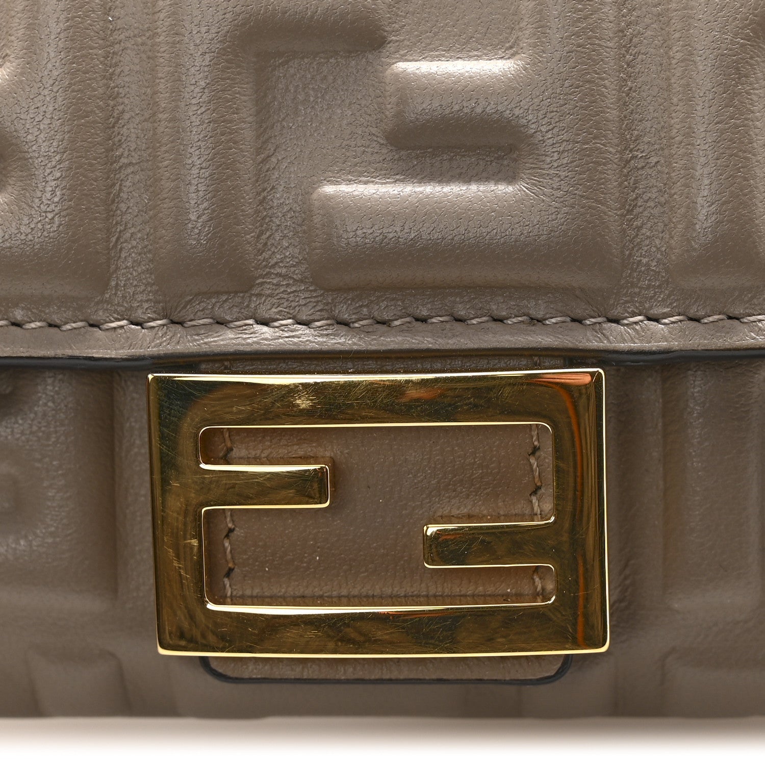 Nappa Matisse FF Embossed Continental Wallet On Chain Tortora