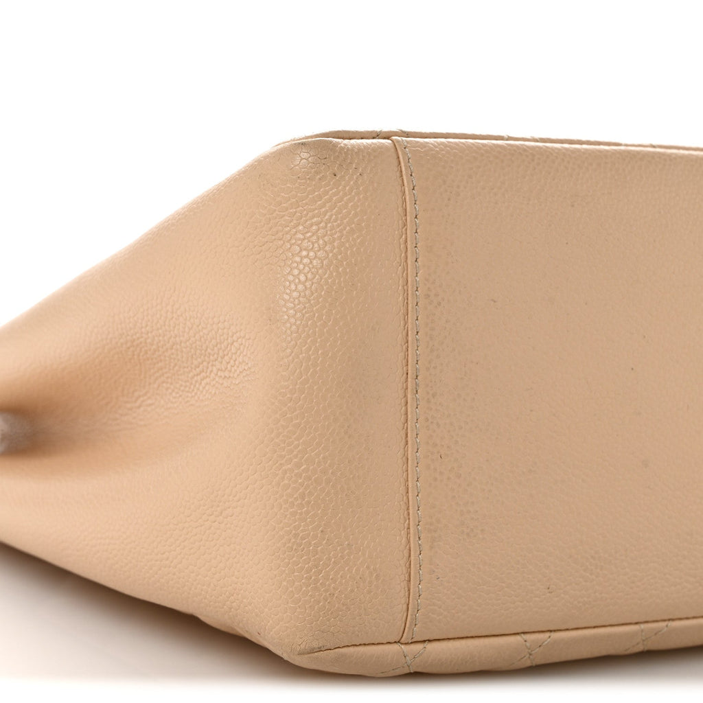 Caviar Quilted Grand Shopping Tote GST Beige Clair