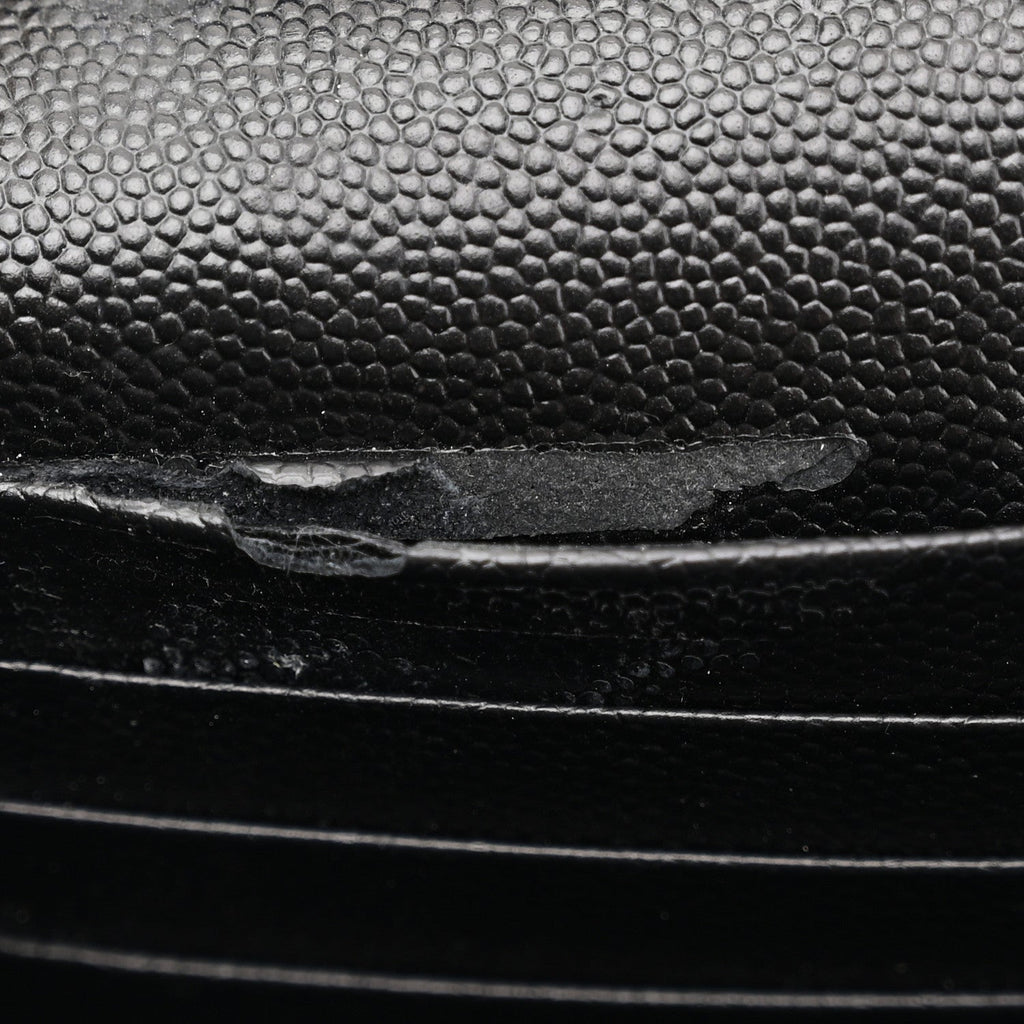 Grain De Poudre Matelasse Chevron Monogram Chain Wallet Black