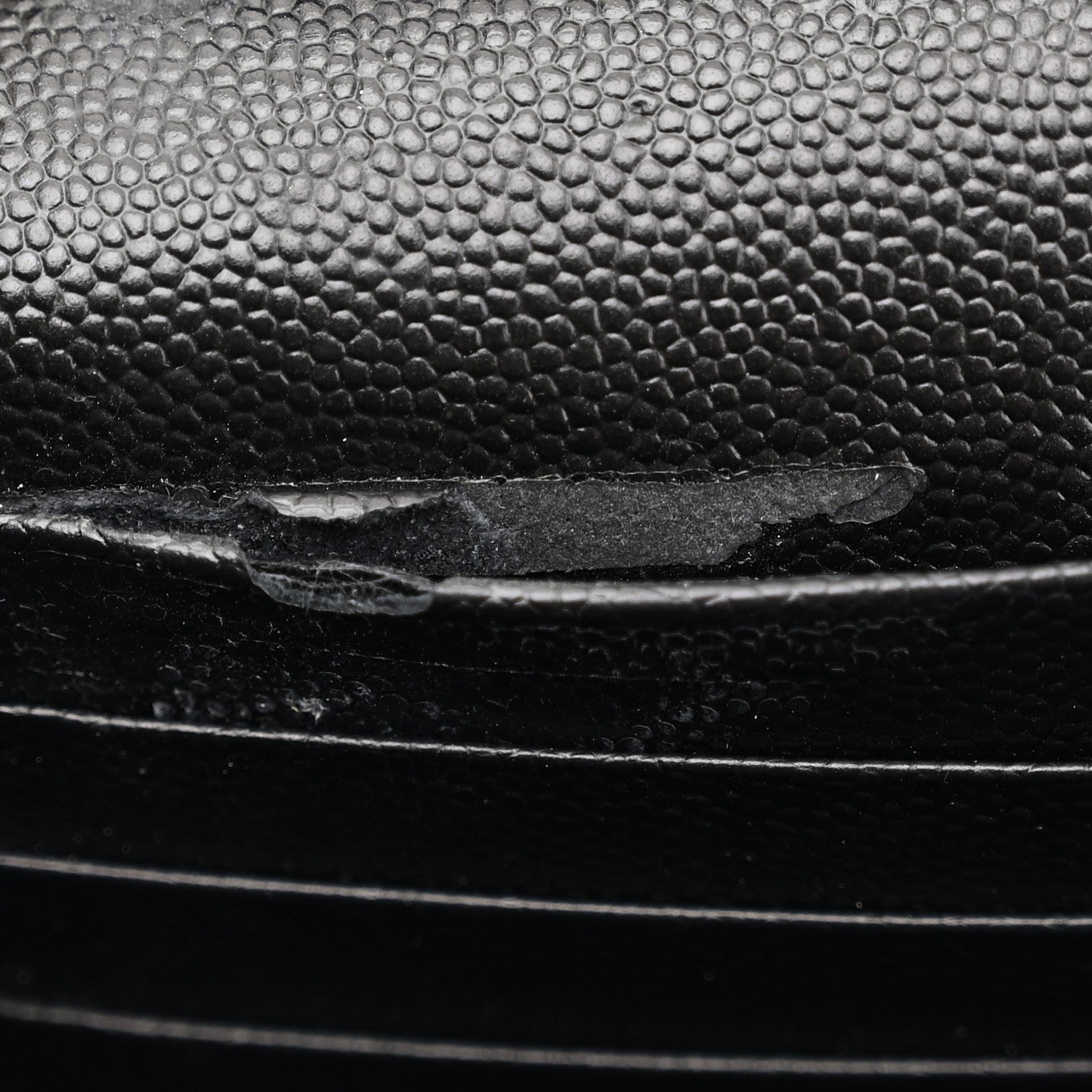 Grain De Poudre Matelasse Chevron Monogram Chain Wallet Black