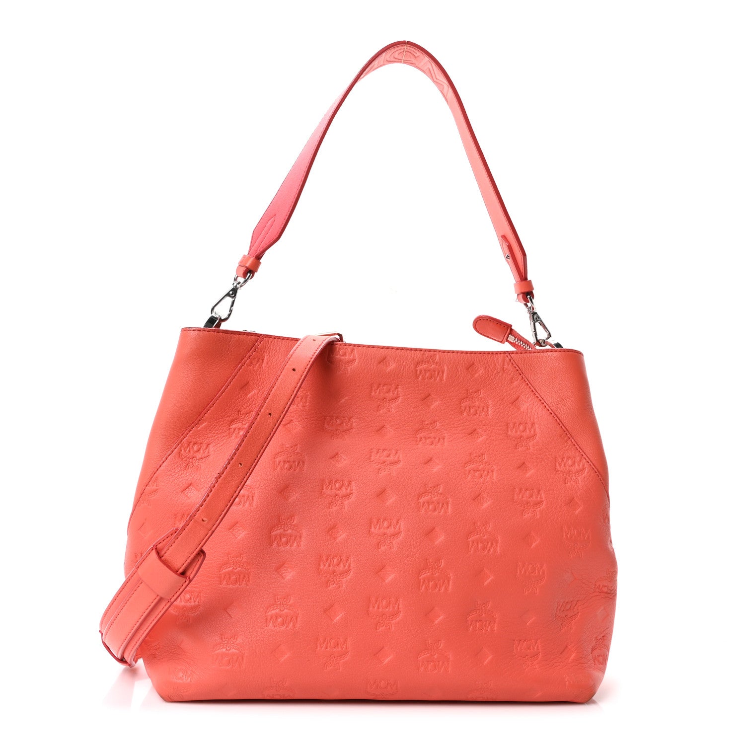 Calfskin Ottomar Monogram Medium Klara Hobo Hot Coral