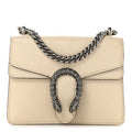 Textured Calfskin Crystal Mini Dionysus Shoulder Bag Mystic White