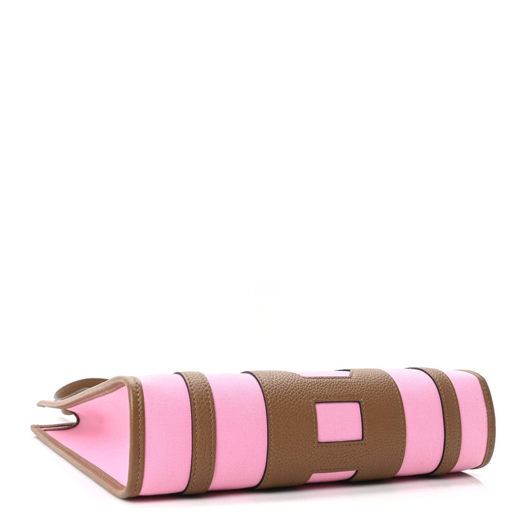 Canvas Calfskin Petit H Bell Tote Bag Rose Gold