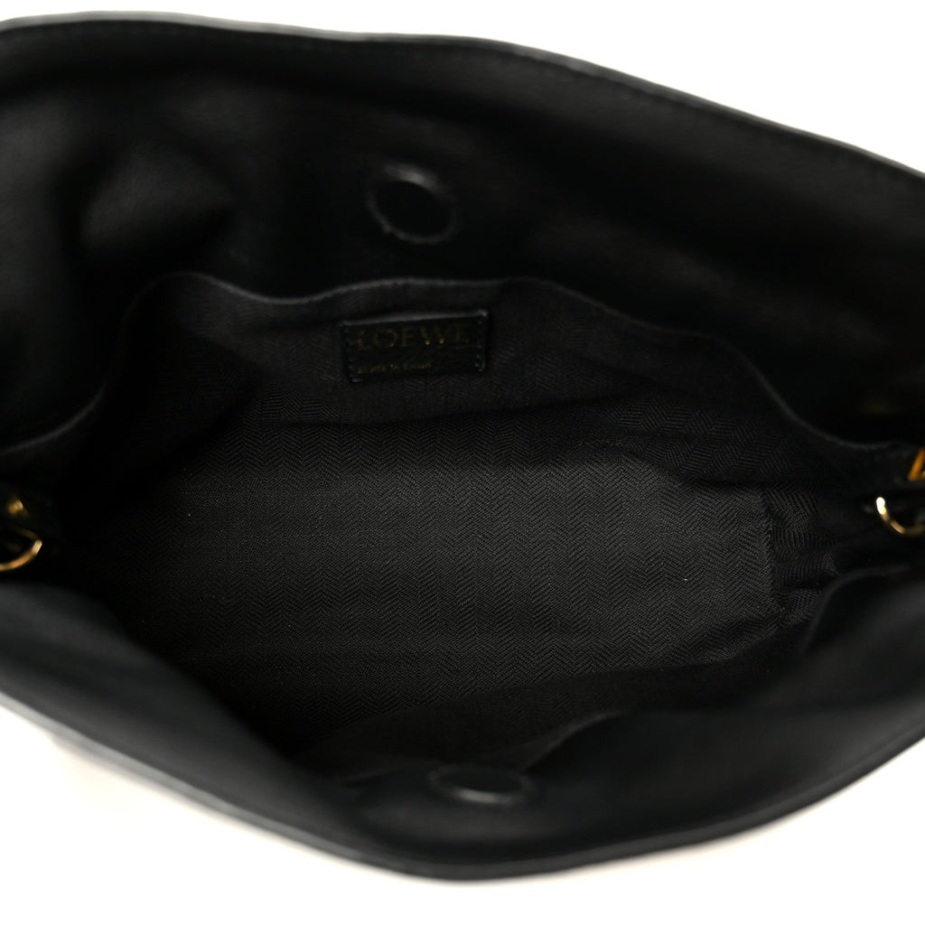 Jacquard Anagram Calfskin Mini Flamenco Knot Clutch Navy Black