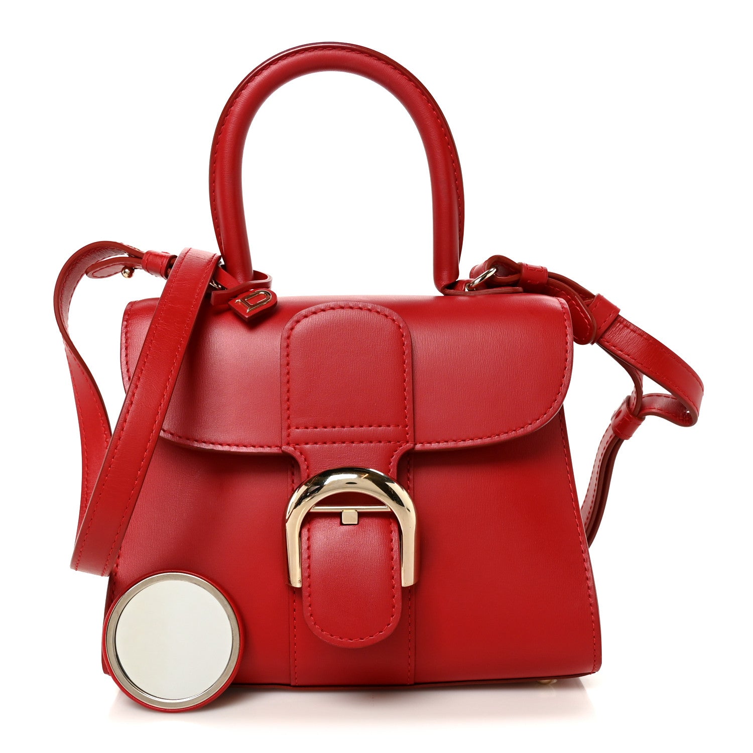 Box Calfskin Mini Brillant Satchel Red