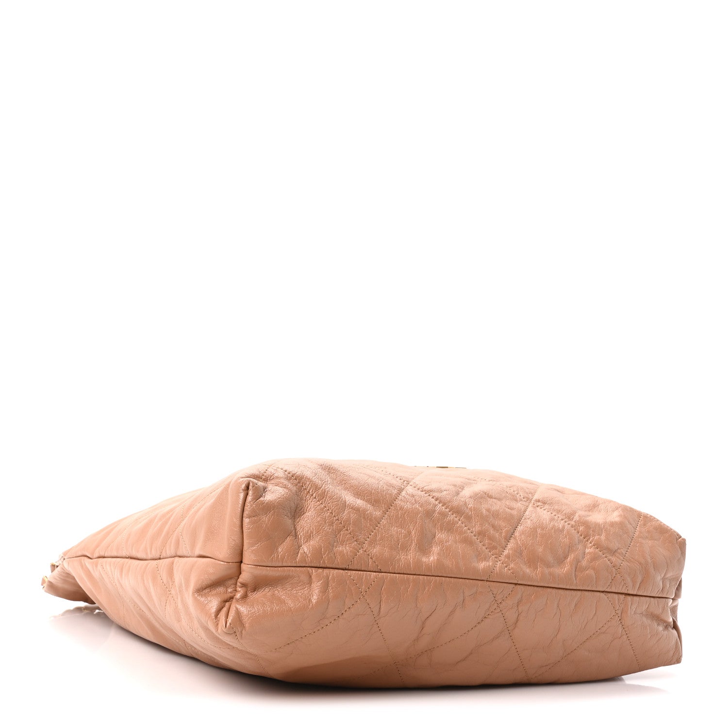 Shiny Calfskin Quilted Large Chanel 22 Brown