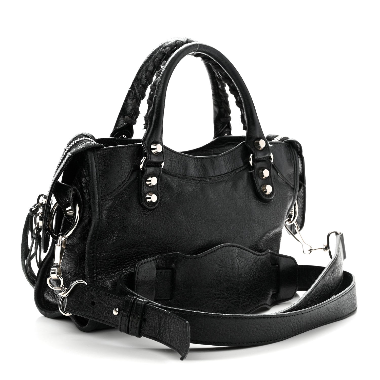 Agneau Classic Silver Hardware Mini City Black