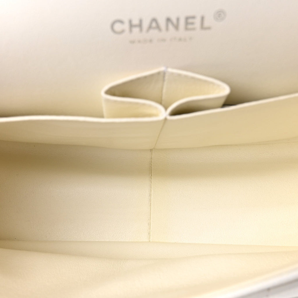 Caviar Quilted Jumbo Double Flap White
