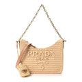 Yarn Raffia Effect Crochet Mini Re-Edition 2000 Shoulder Bag Naturale