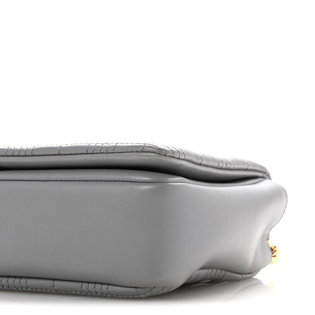 Lambskin Quilted Small Lola Bag Grey