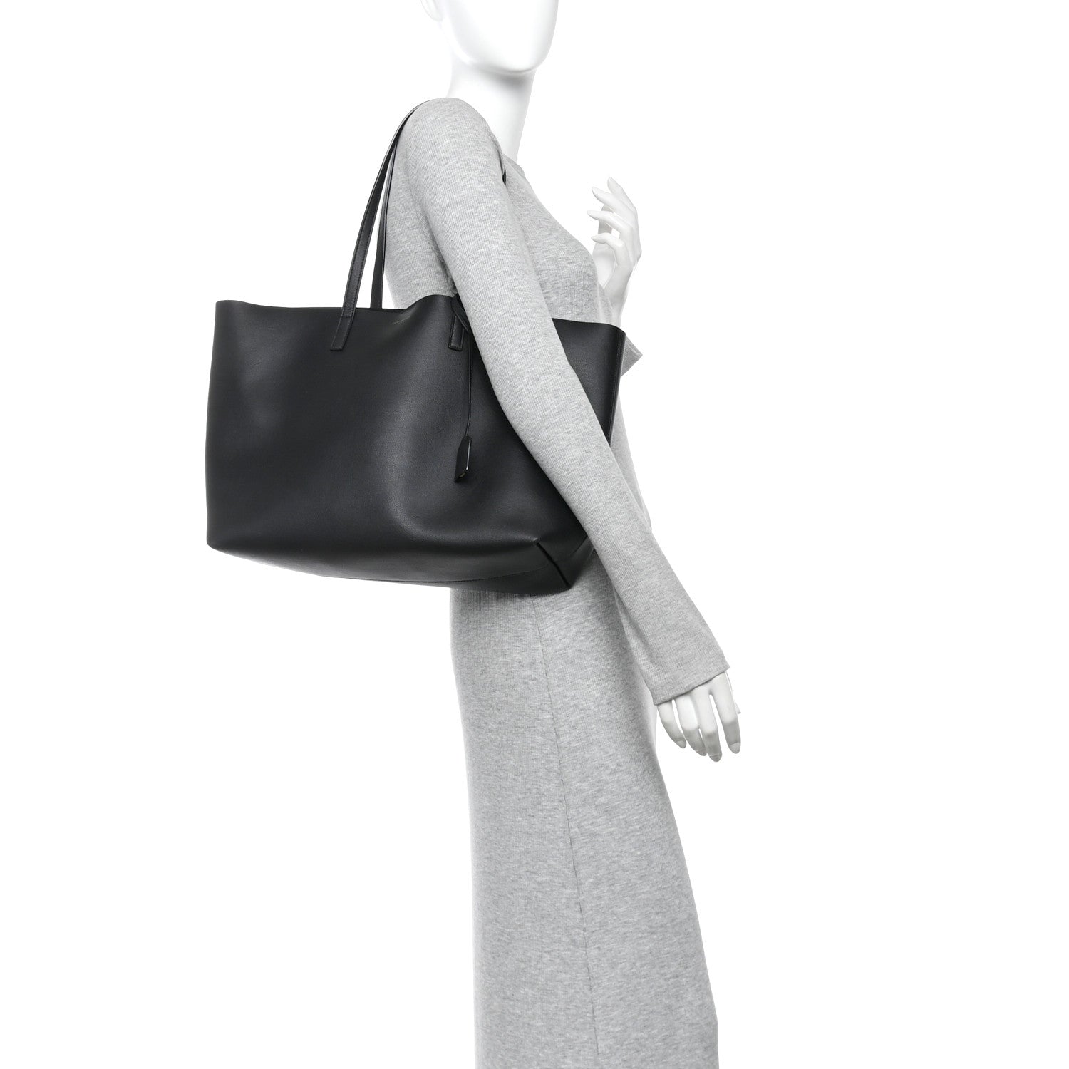 Calfskin Large Shopping Tote Black