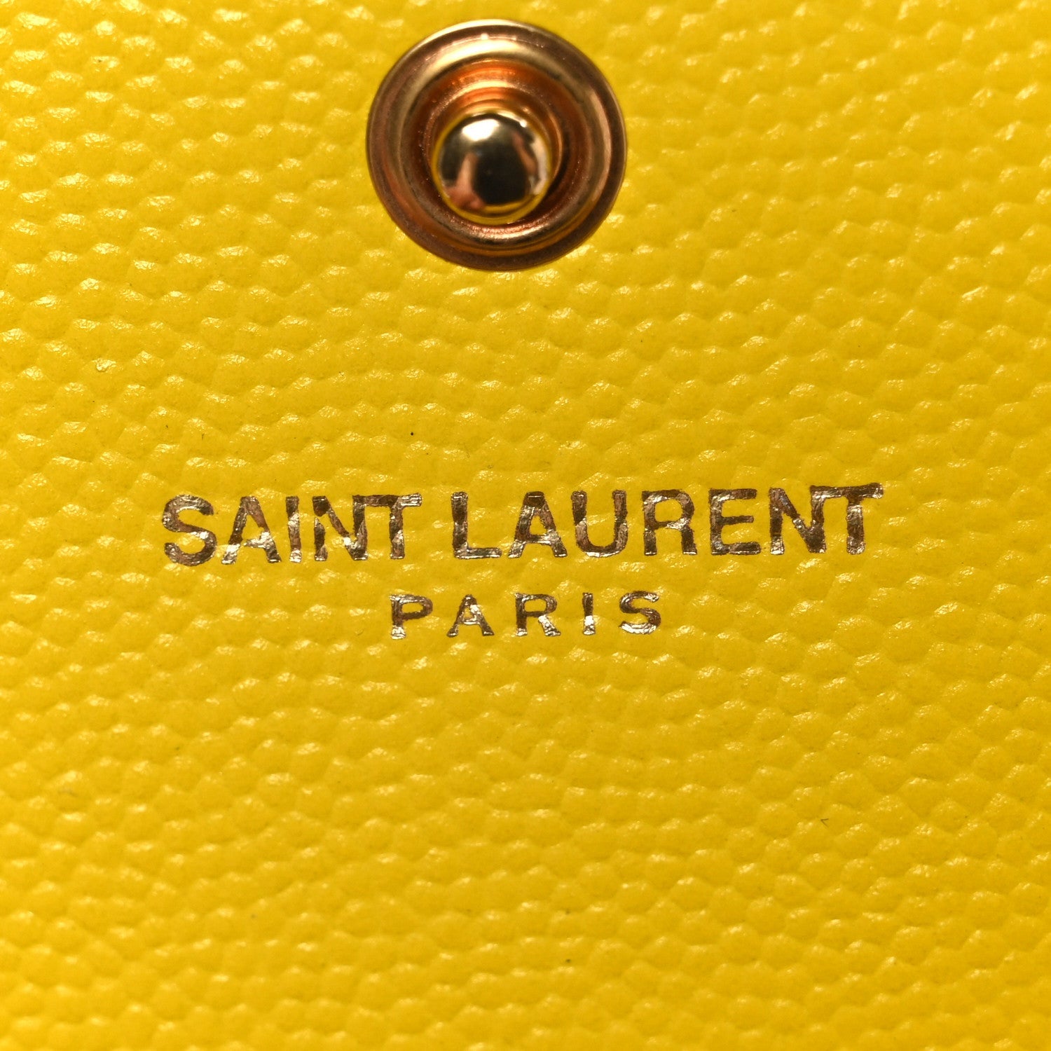 Grain De Poudre Matelasse Chevron Monogram Chain Wallet Yellow