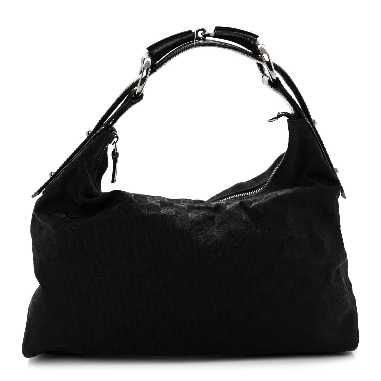 Monogram Medium Horsebit Chain Hobo Black