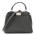 Cuoio Romano Selleria Bi-Color Mini Peekaboo Iconic Satchel Asfalto Latte
