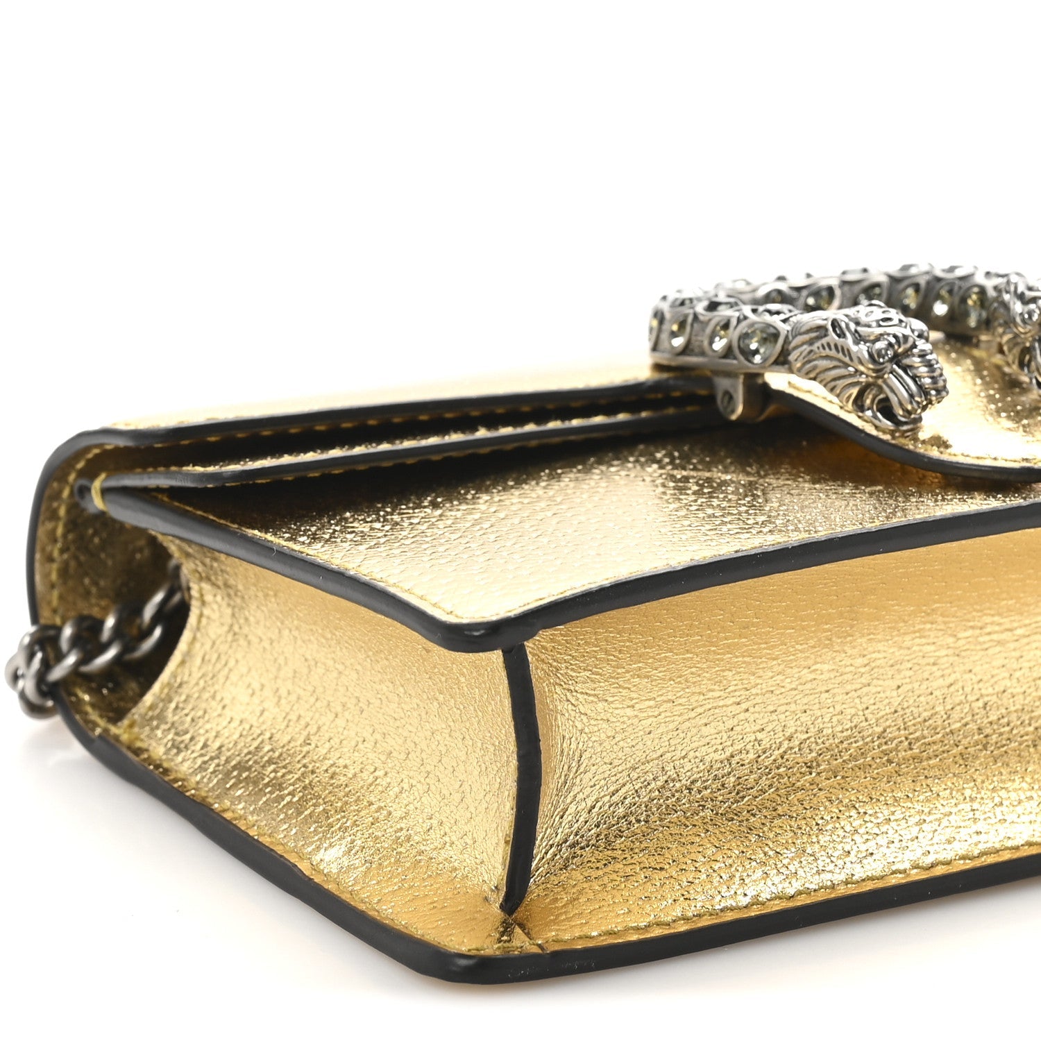 Metallic Calfskin Super Mini Dionysus Shoulder Bag Gold