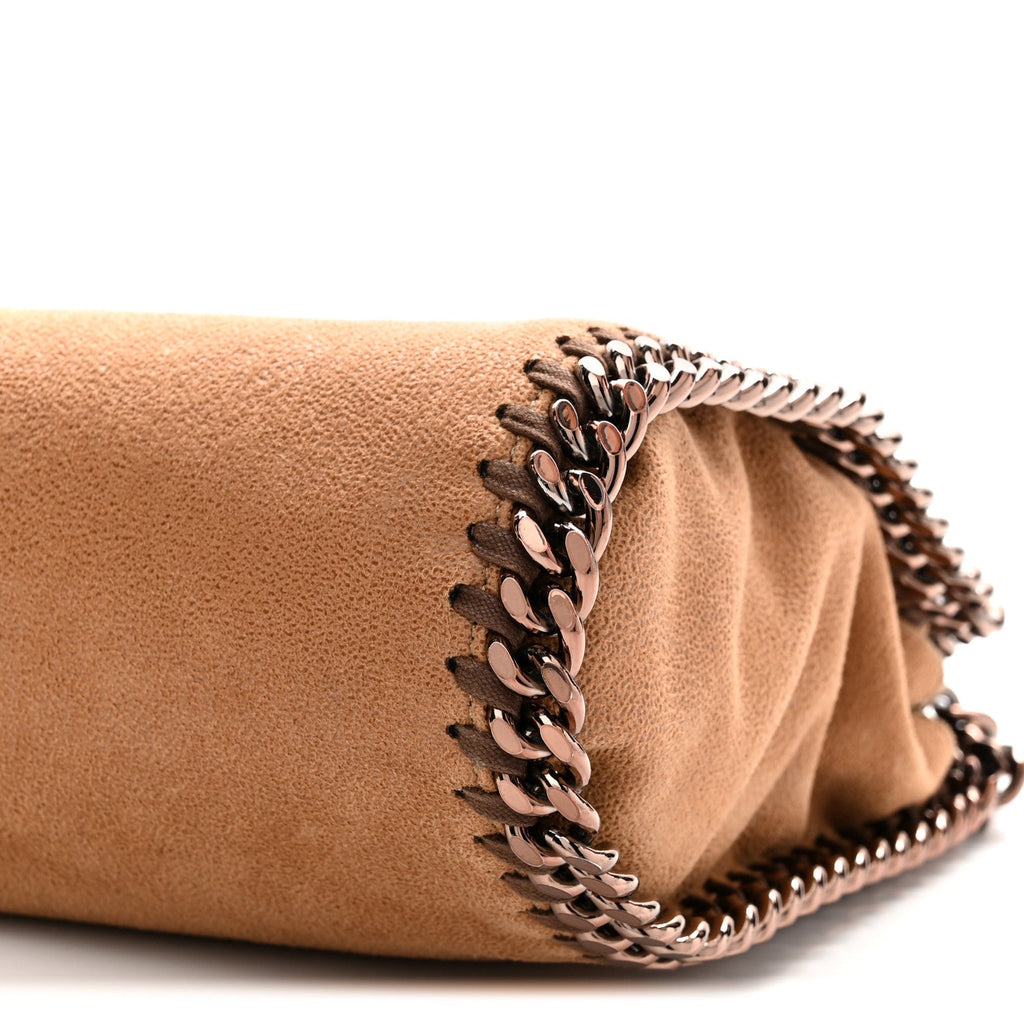 Shaggy Deer Mini Falabella Fold Over Tote Camel