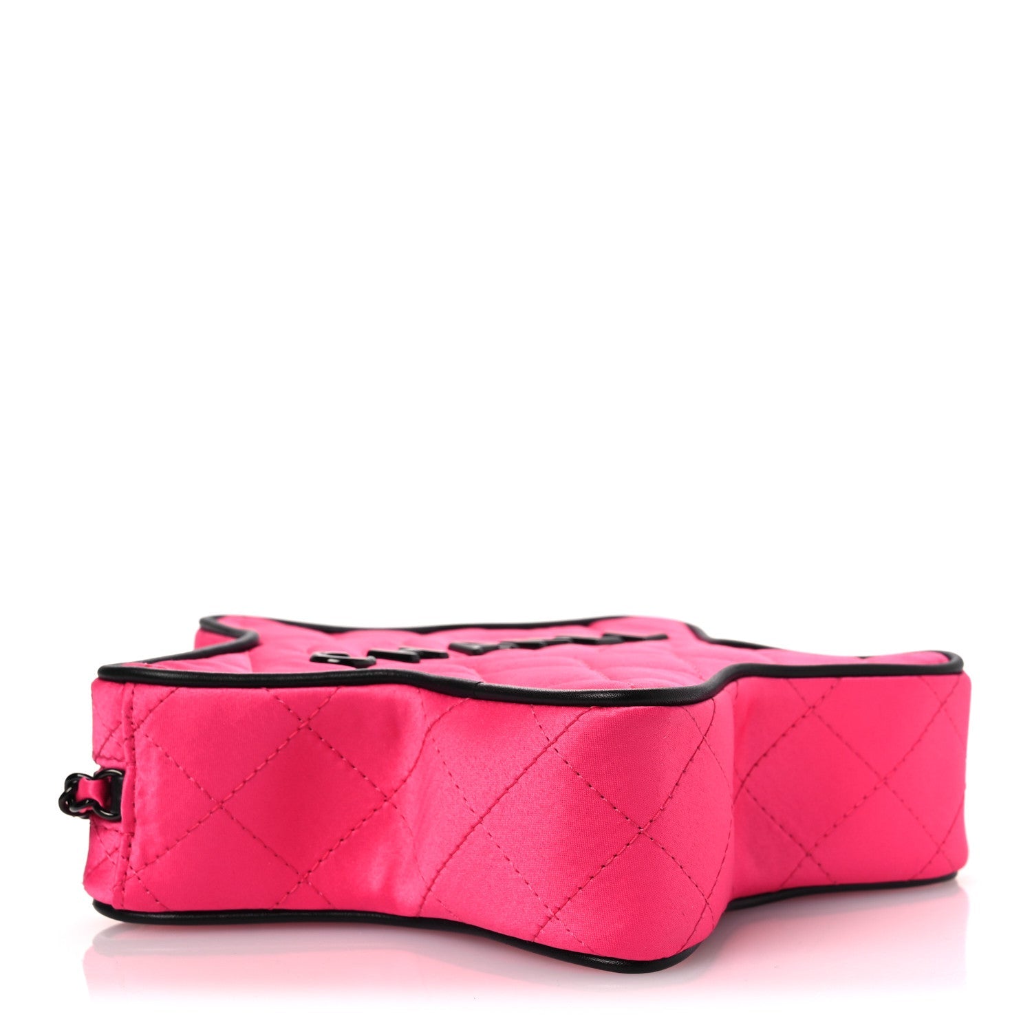 Satin Quilted Walk Of Fame Star Bag Fuchsia Black