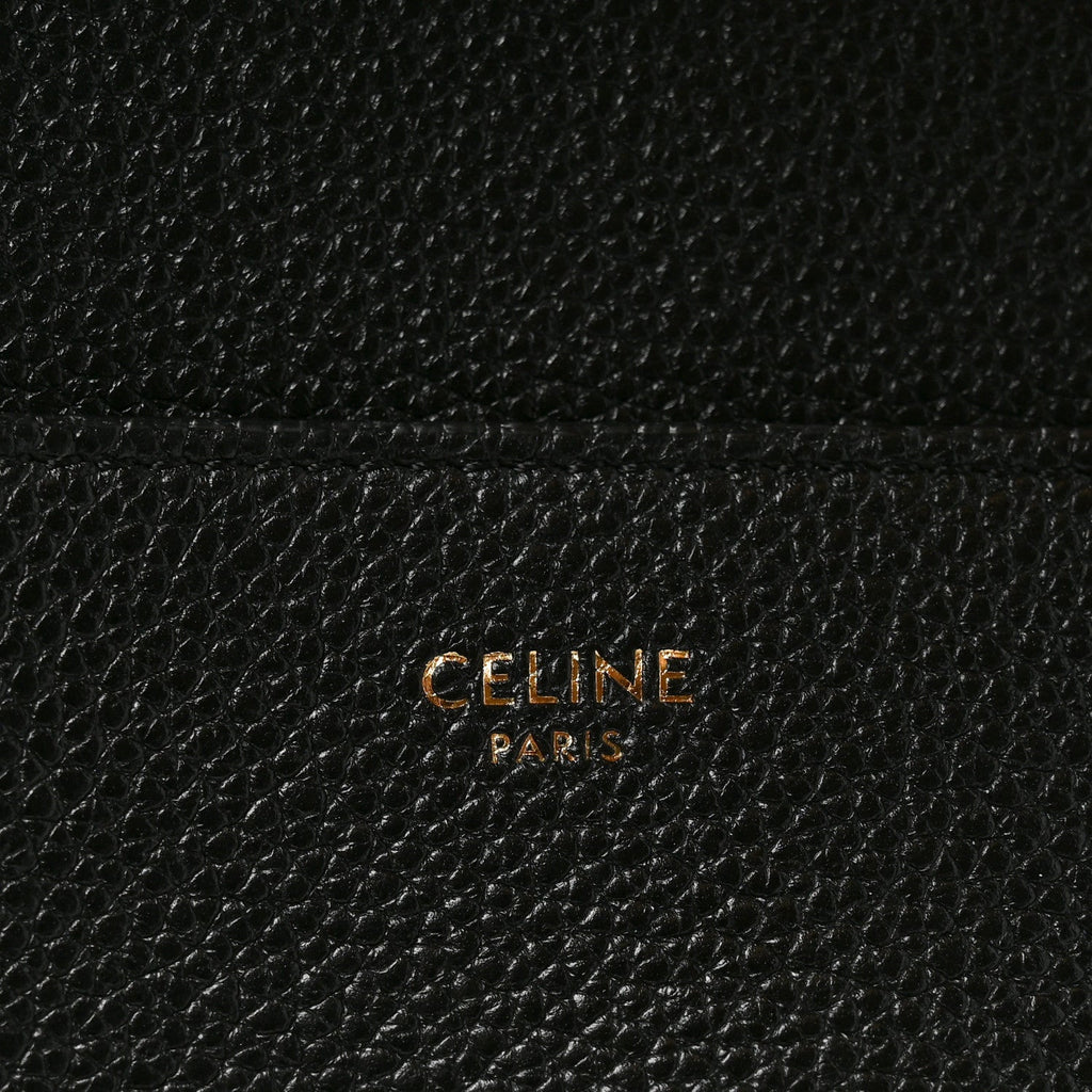 Soft Grained Calfskin Sangle Bucket Bag Black