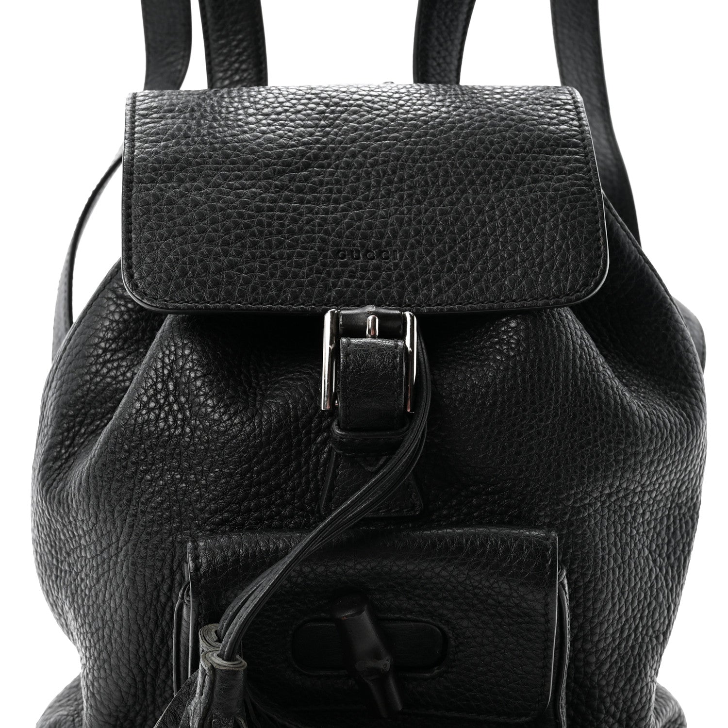 Calfskin Small Bamboo Backpack Black