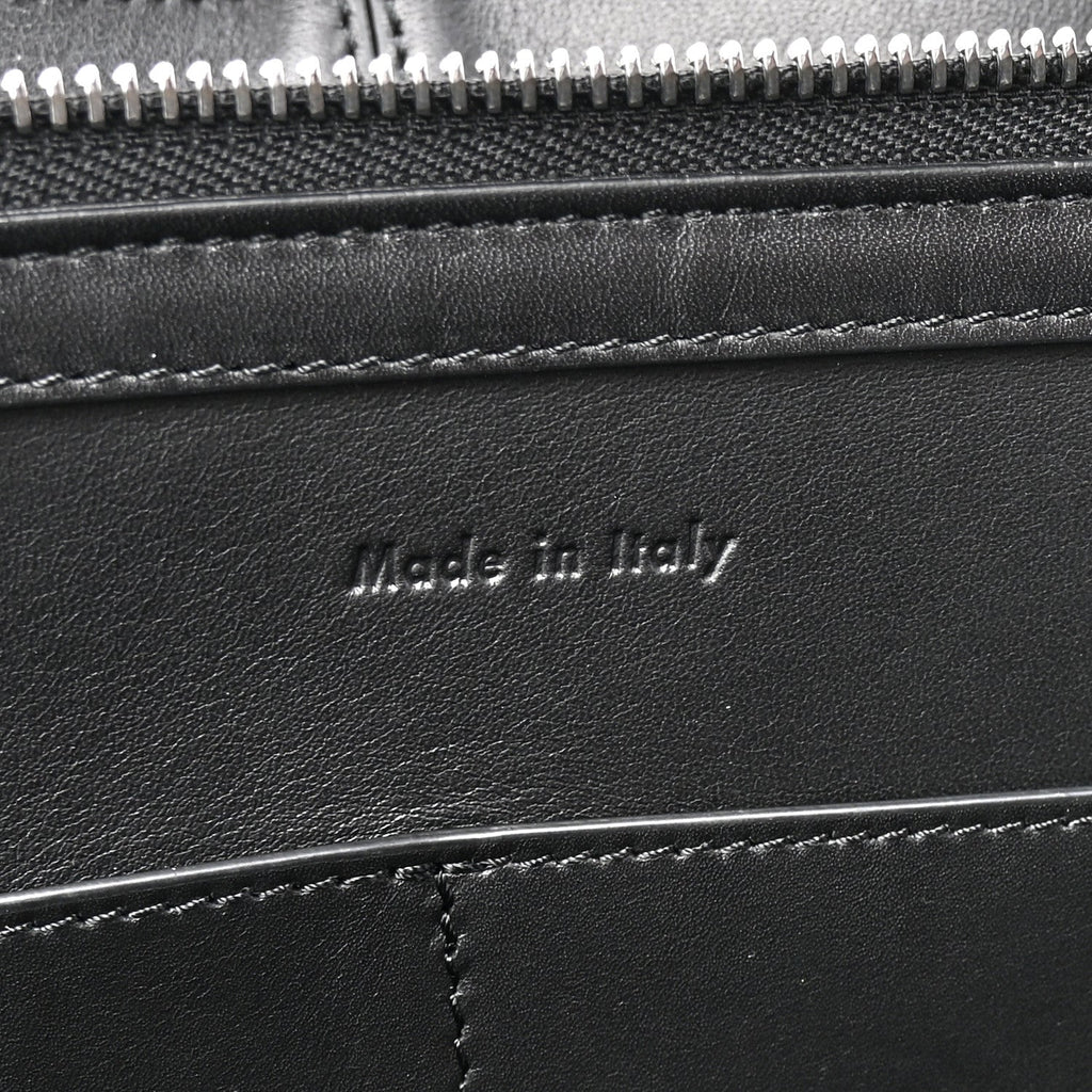 Supple Natural Calfskin Medium Tri-Fold Bag Black