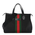 Techno Canvas Web Top Handle Shoulder Bag Black