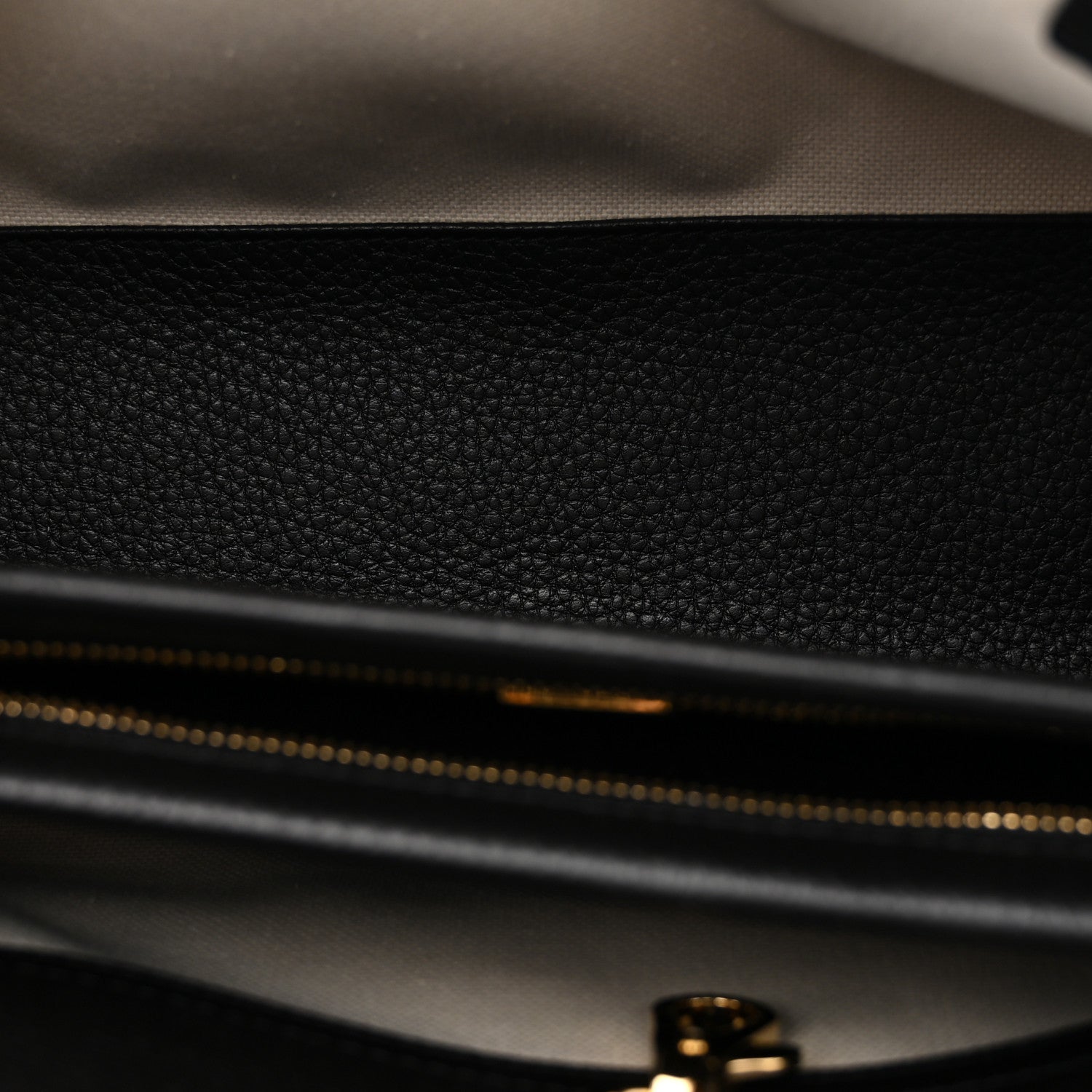Grained Calfskin Stitched Urban Essentials Small Shopping Bag Black