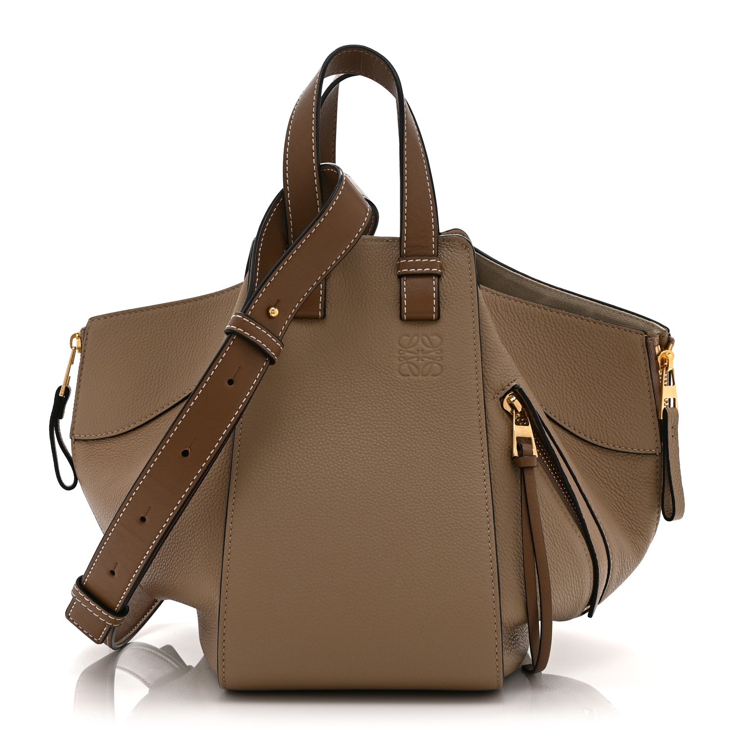 Calfskin Small Hammock Shoulder Bag Sand Mink