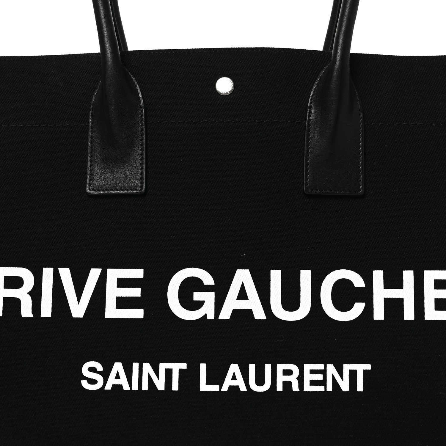 Linen Calfskin Rive Gauche Tote Black