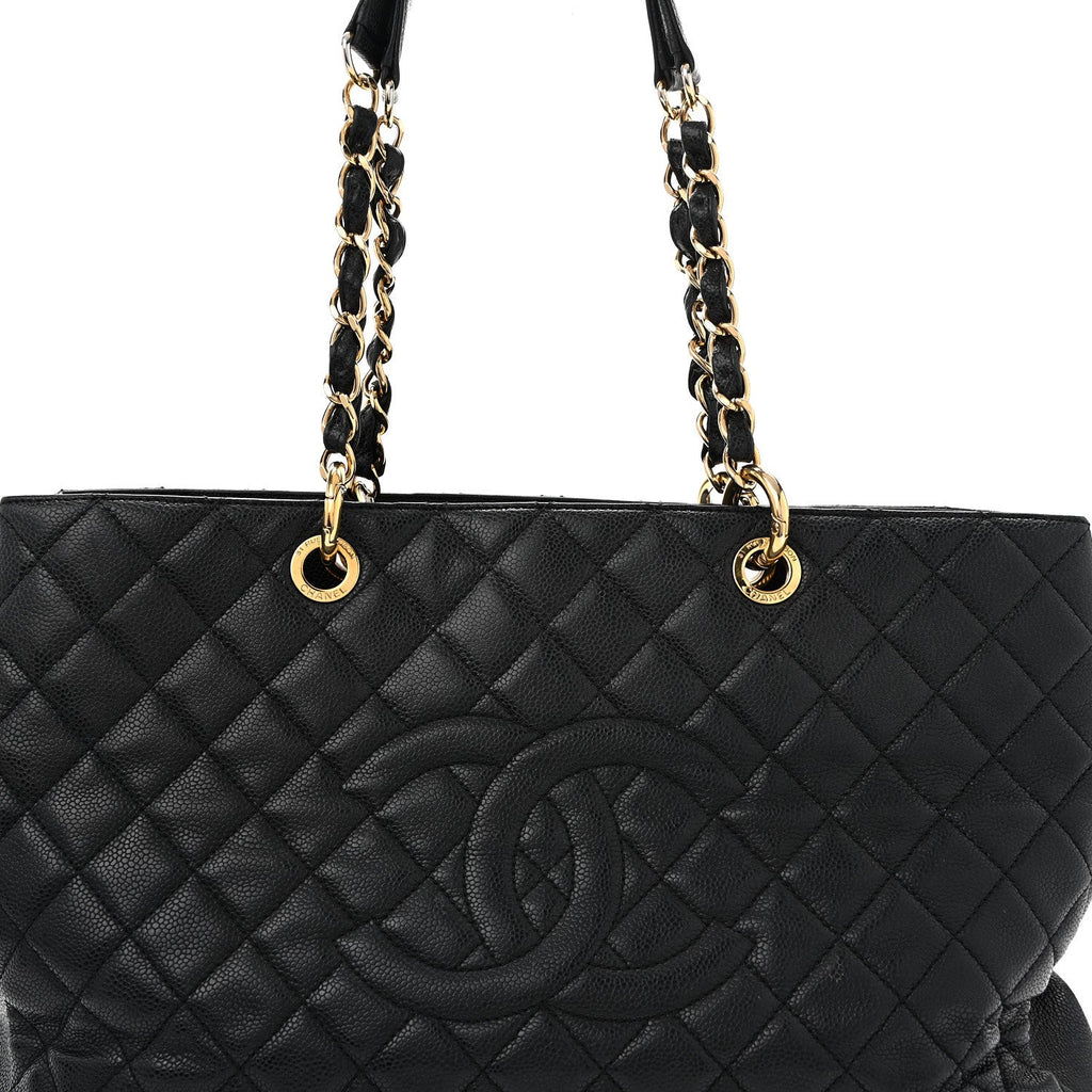 Caviar Quilted XL Grand Shopping Tote GST Black