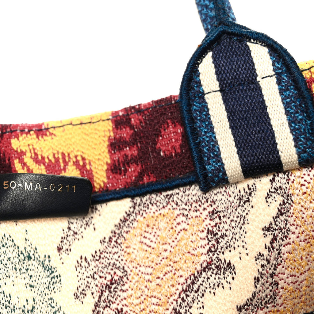 Canvas Embroidered Paisley Medium Book Tote Blue Multicolor