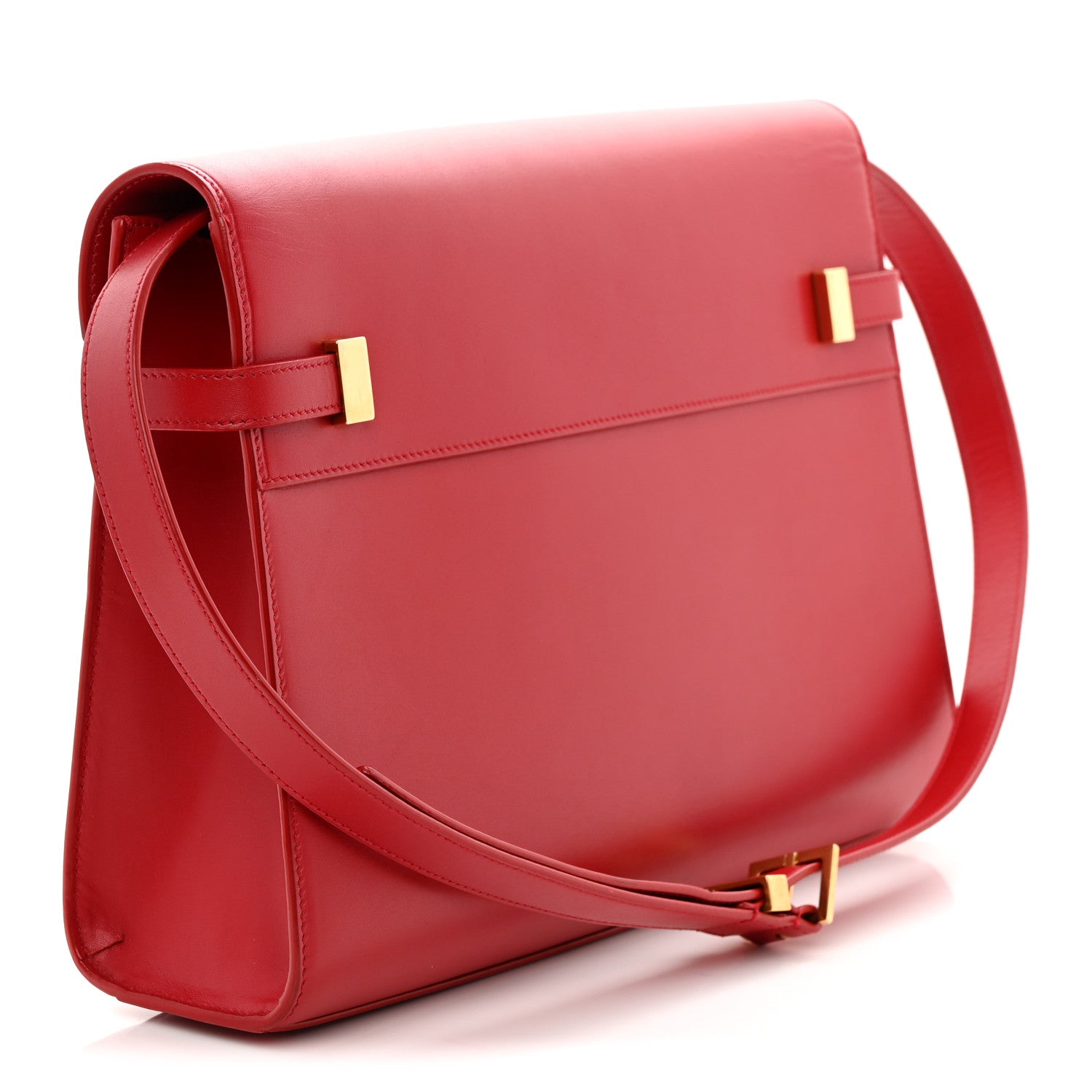 Smooth Calfskin Manhattan Shoulder Bag Rouge Eros