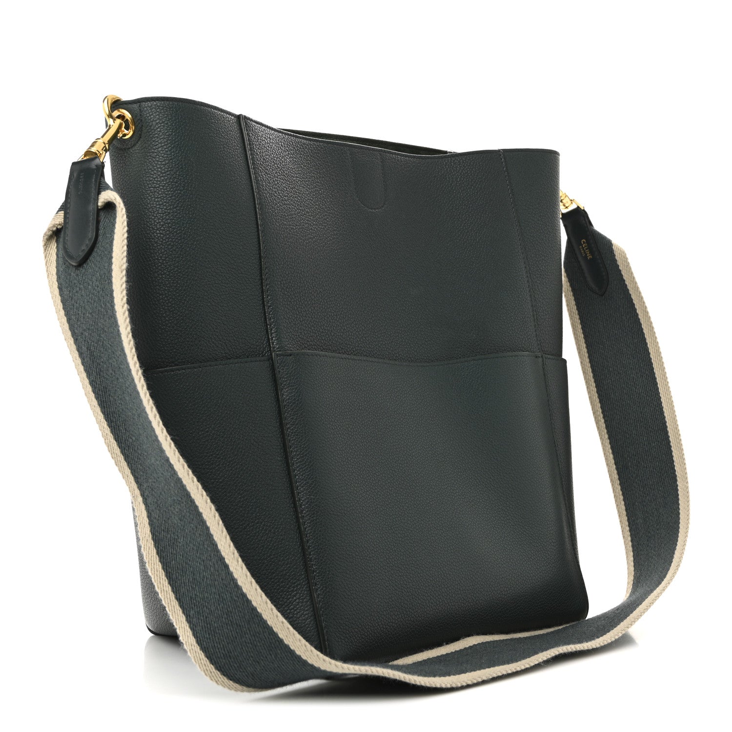 Soft Grained Calfskin Sangle Bucket Bag Amazone
