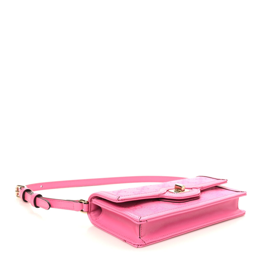 GG Monogram Scratch Lux Calfskin Mini Luce Shoulder Bag Rose Dark Blossom
