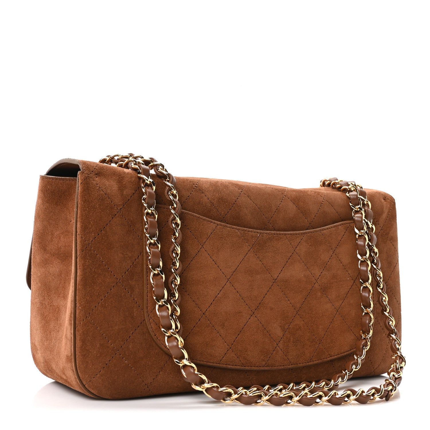 Suede Calfskin Small Souplissimo Maxi Flap Camel