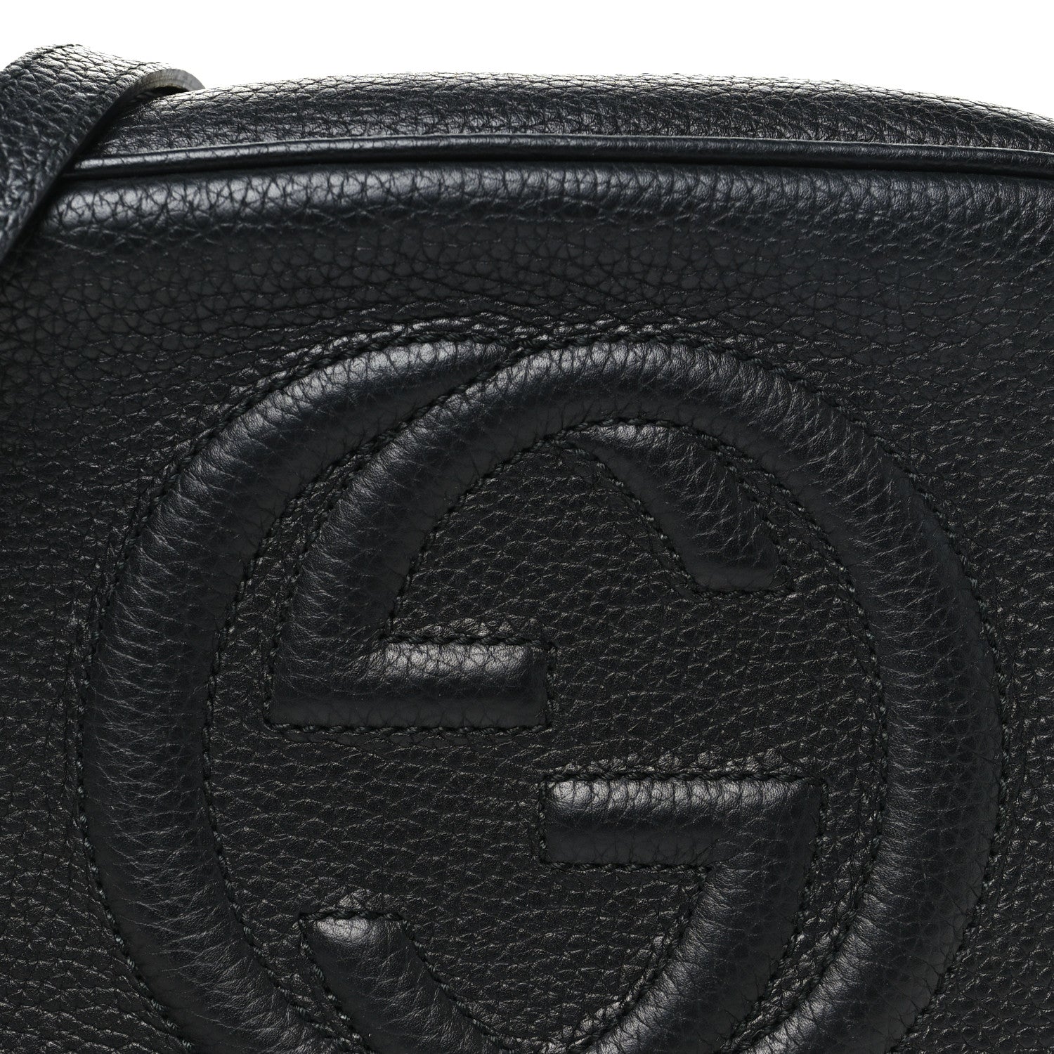 Pebbled Calfskin Small Soho Disco Bag Black