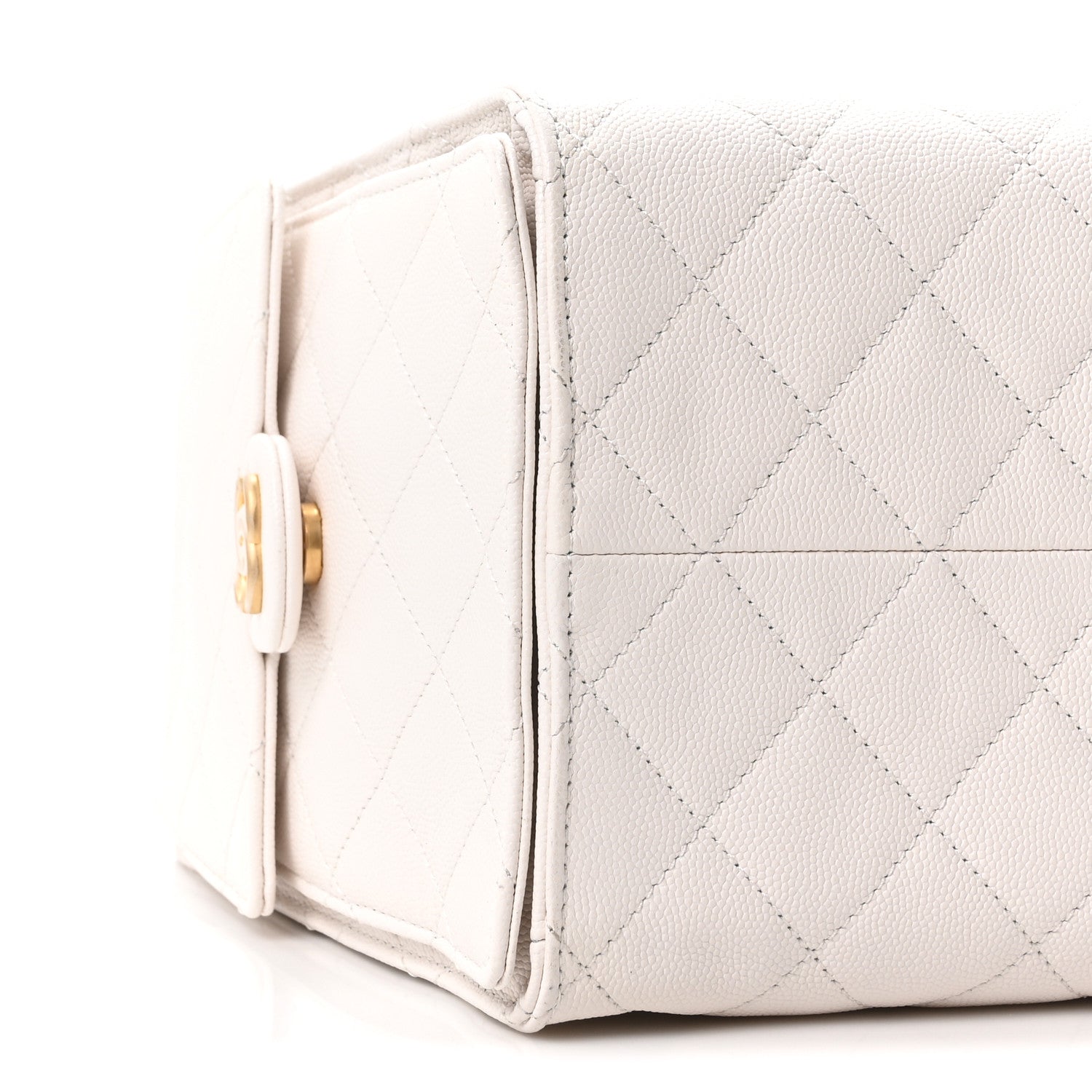 Caviar Quilted Medium Chanel 25 Handbag White