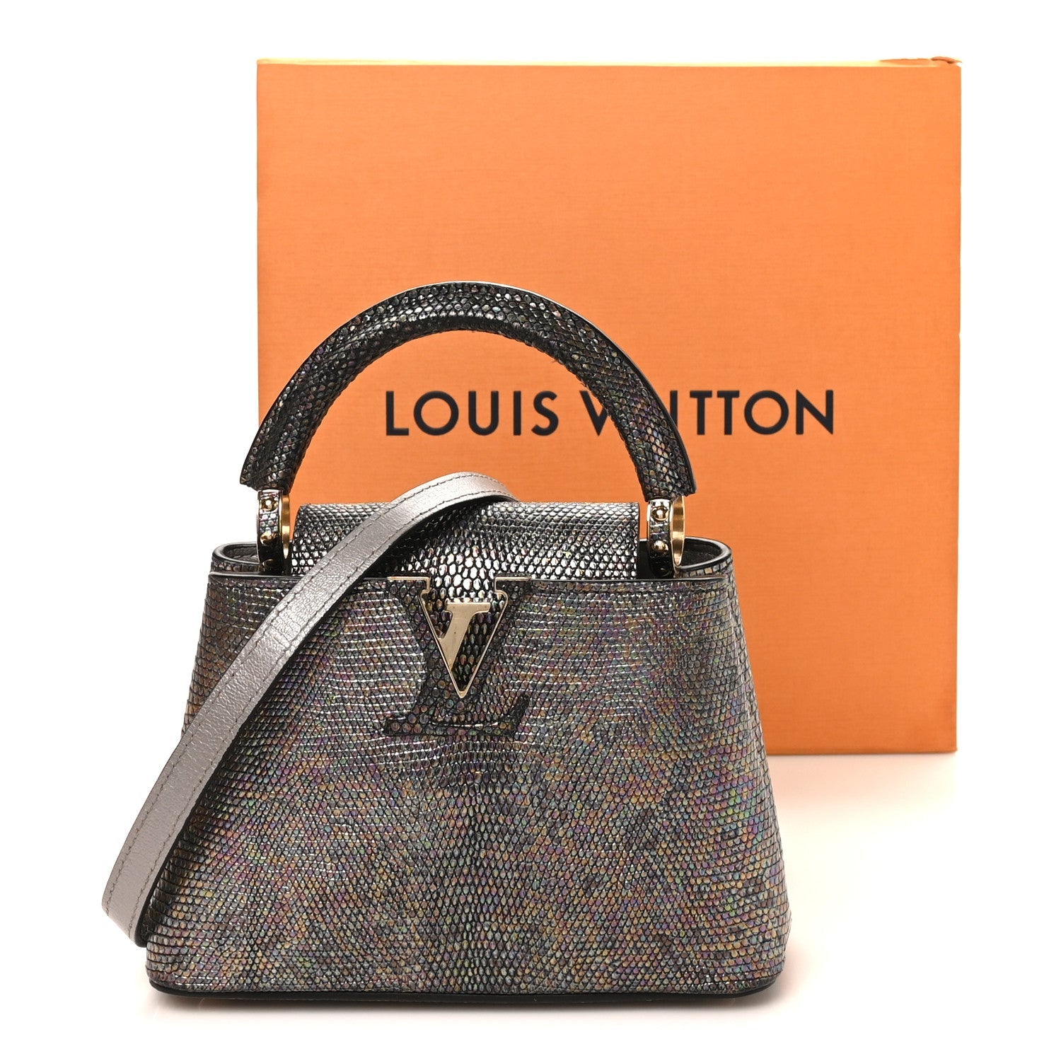 Lizard Capucines Mini Bleu Petrole