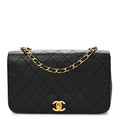 Lambskin Quilted Small Single Flap Black