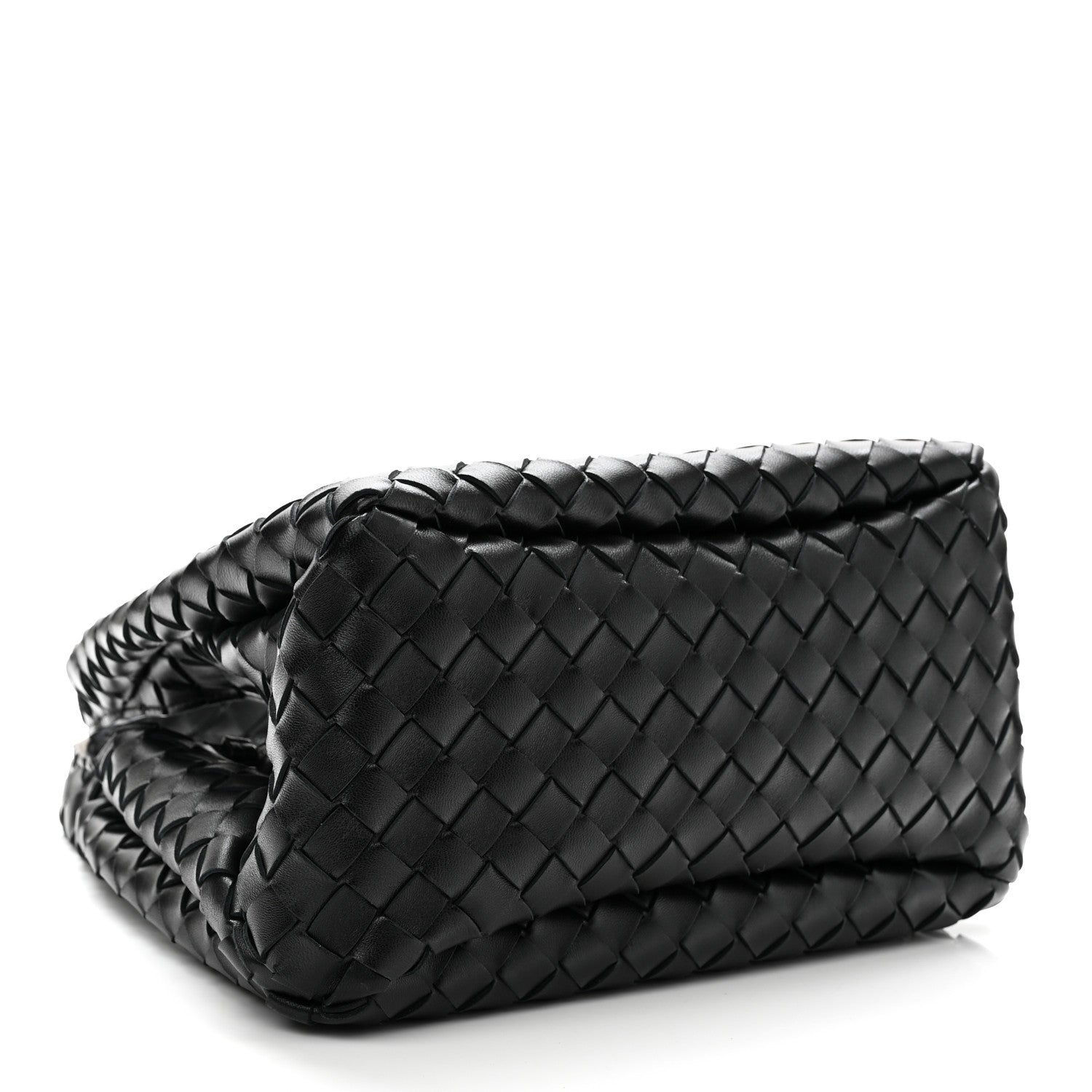 Nappa Intrecciato Small Campana Shoulder Bag Black