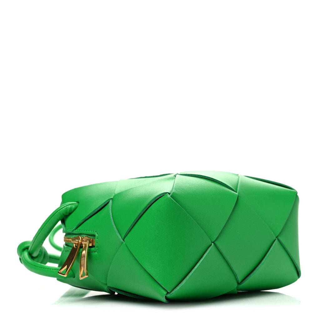 Lambskin Maxi Intrecciato Mini Cassette Camera Bag Parakeet