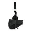 Grained Calfskin Mens Saddle Bag Black