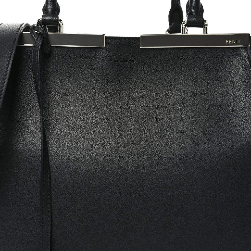 Vitello Dolce Shiny Nappa Petite 3Jours Tote Black