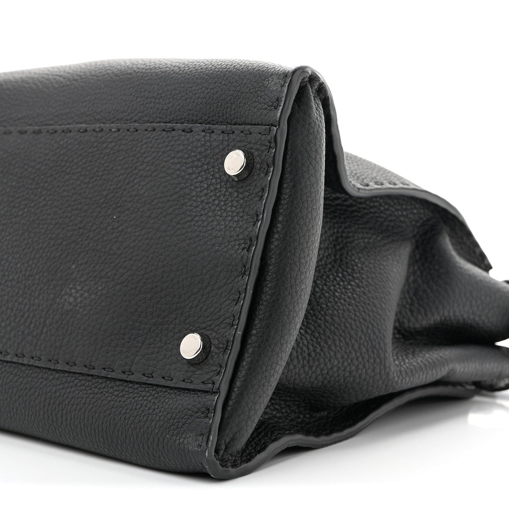 Cuoio Romano Selleria Bi-Color Large Peekaboo Iconic Satchel Black Mou