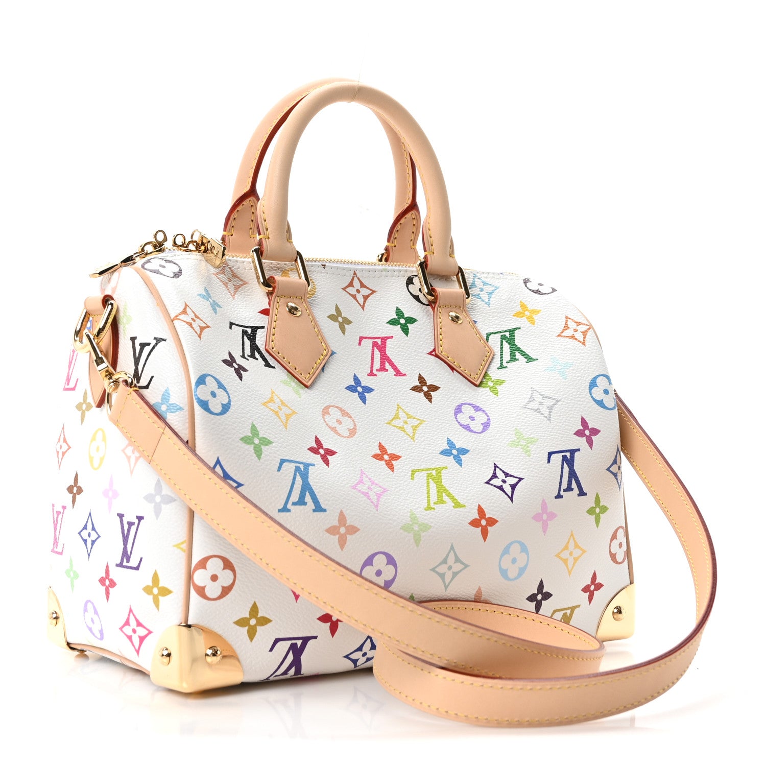 LV X TM Monogram Multicolor Speedy Bandouliere 25 White