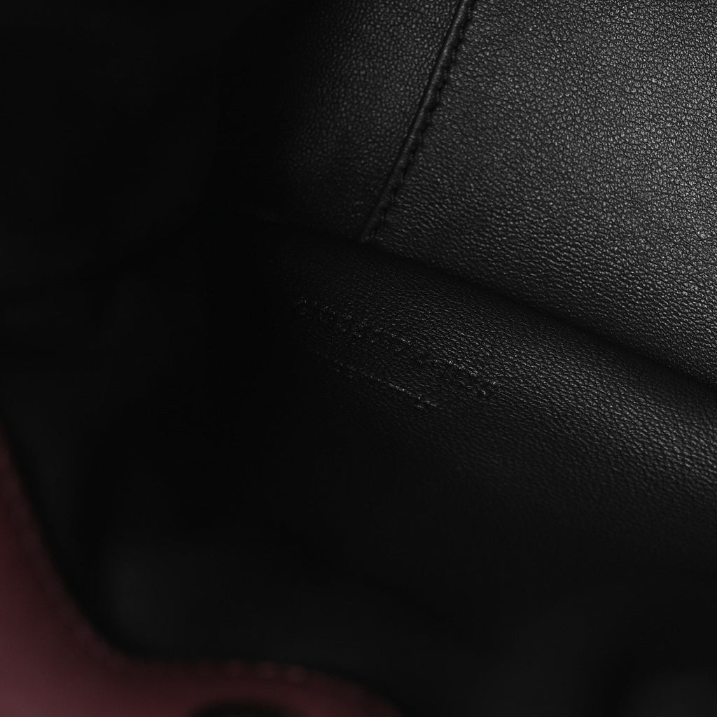 Lambskin Matelasse Monogram Mini Jamie Shoulder Pouch Bag Rouge Cabernet