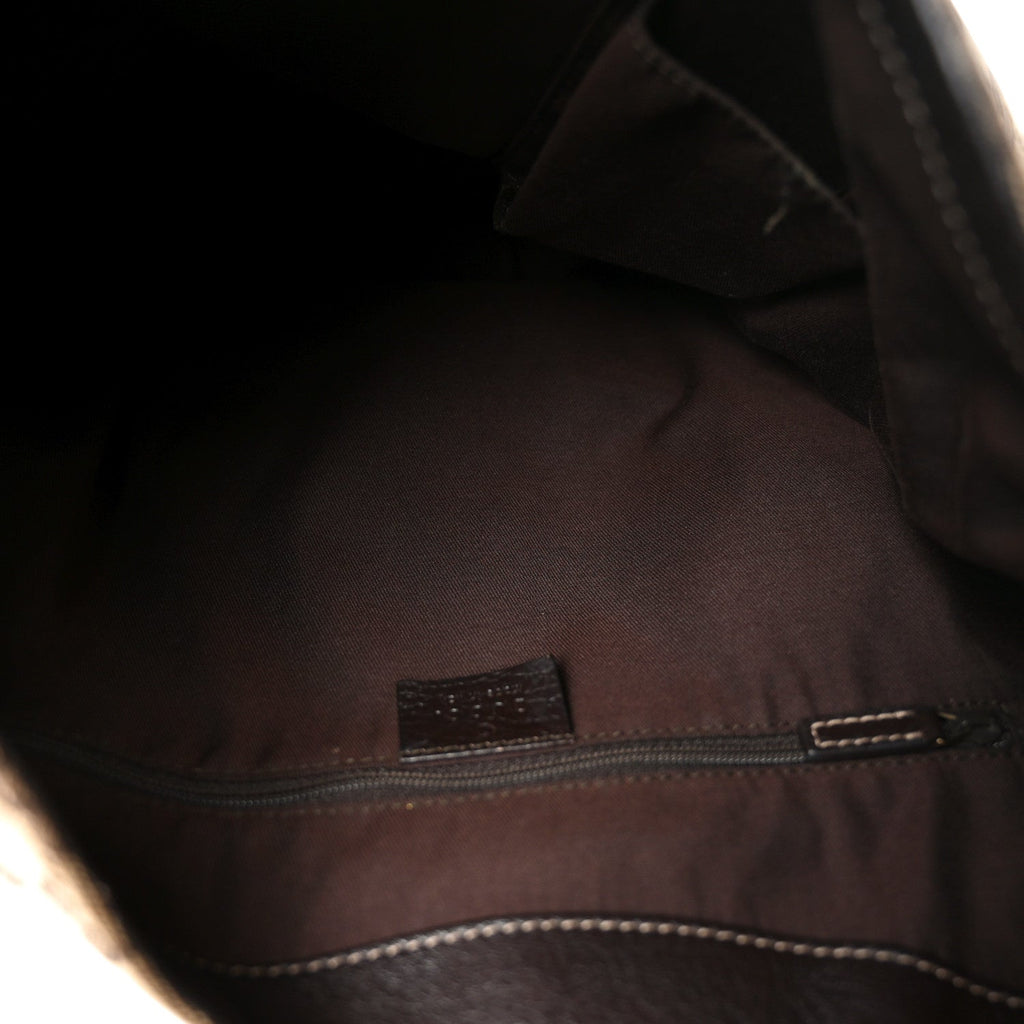 Monogram Large New Ladies Web Hobo Dark Brown