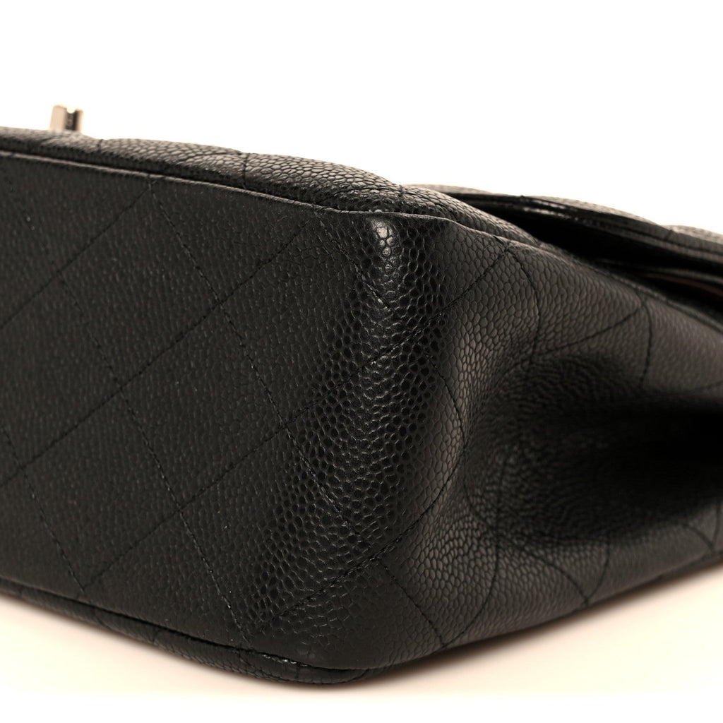 Caviar Quilted Jumbo Double Flap Black