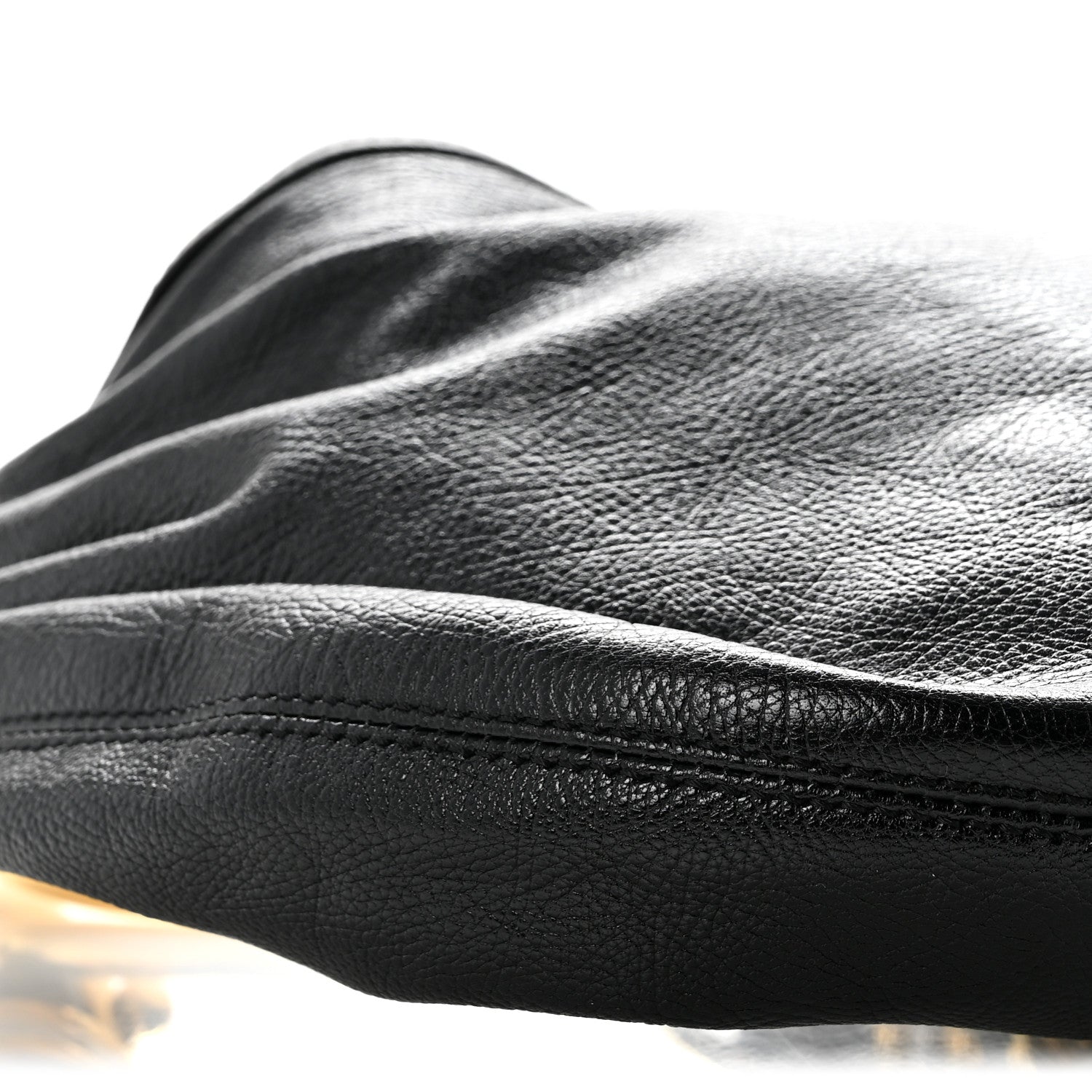 Grained Calfskin Small Bracelet Hobo Bag Black